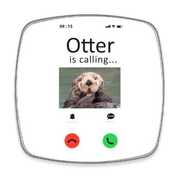 Otter Phone Display Otter Is - Viereckiger Kühlschrankmagnet - Weiß - Vorne