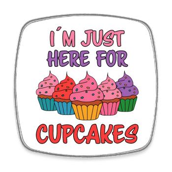 Cupcake Spruch Cupcakes Lustiges Cupcake Geschenk - Viereckiger Kühlschrankmagnet - Weiß - Vorne