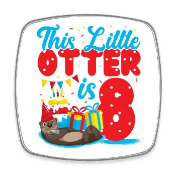 Anniversaire de la loutre Cette petite loutre - Magnet carré - blanc - Devant