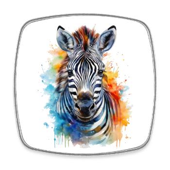 Zebra Aquarell Illustration - Viereckiger Kühlschrankmagnet - Weiß - Vorne