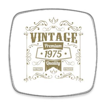 Design vintage anniversaire 1975 - Magnet carré - blanc - Devant