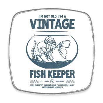 Vintage Fish Keeper Tropischer Fisch Geburtstag 1953 - Viereckiger Kühlschrankmagnet - Weiß - Vorne