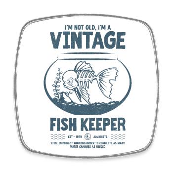 Vintage Fish Keeper Tropical Fish Birthday 1979 - Square fridge magnet - white - Front