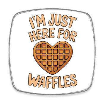 Waffles Saying Dessert Funny Waffles Gift - Square fridge magnet - white - Front