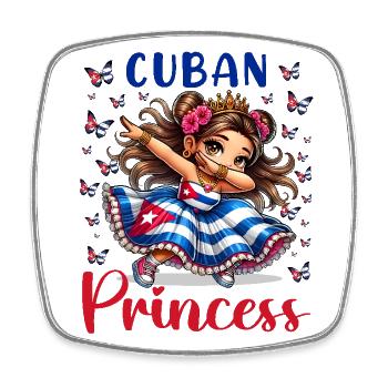 Cuban Princess Dabbing for girls & kids - Square fridge magnet - white - Front