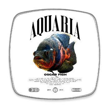 Oscar Fish Changement d’eau Poisson Monstre - Magnet carré - blanc - Devant