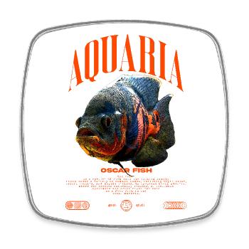 Oscar Fish Changement d’eau Poisson Monstre - Magnet carré - blanc - Devant