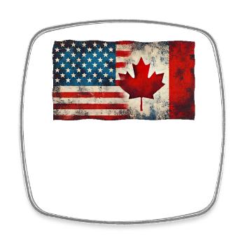 USA Canada Friendship Flag North America - Square fridge magnet - white - Front