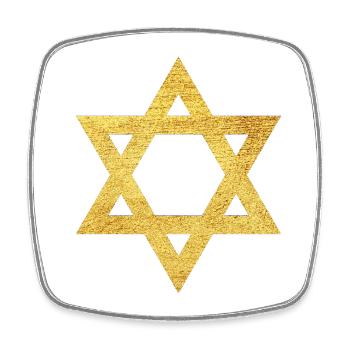 Star of David Faith Symbol of Protection - Square fridge magnet - white - Front