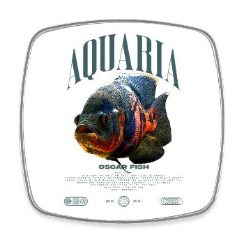 Oscar Fish Changement d’eau Poisson Monstre - Magnet carré - blanc - Devant