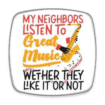Saxophones My Neighbors Listen To - Square fridge magnet - white - Front