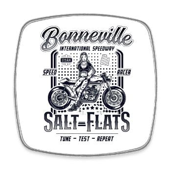 Bonneville Salt Flats Motorrad Rennen Vintage - Viereckiger Kühlschrankmagnet - Weiß - Vorne