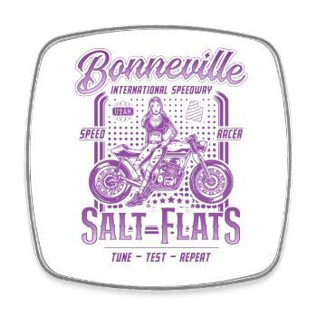 Bonneville Salt Flats Motorrad Rennen Vintage - Viereckiger Kühlschrankmagnet - Weiß - Vorne