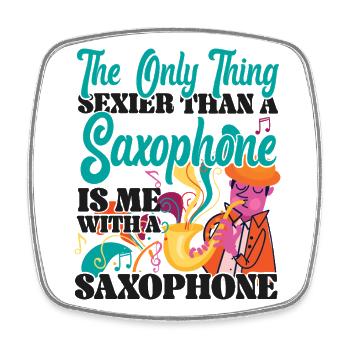 Les saxophones : la seule chose plus sexy - Magnet carré - blanc - Devant