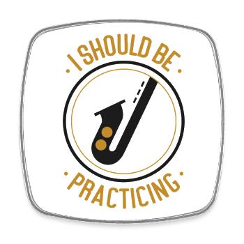 Saxophone I Should Be Practicing - Viereckiger Kühlschrankmagnet - Weiß - Vorne