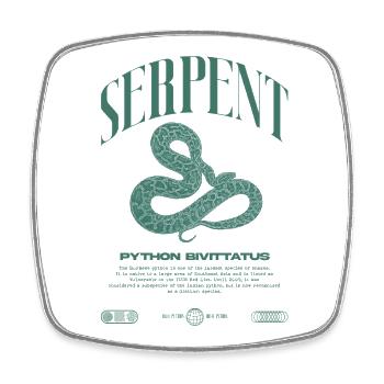 Python Birman Moderne Reptile Keeper Streetwear - Magnet carré - blanc - Devant
