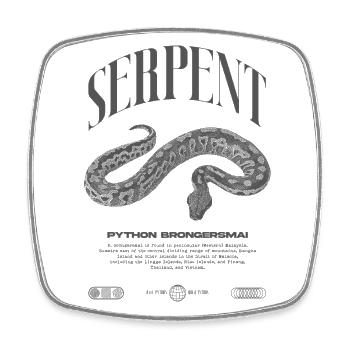 python de sang moderne reptile keeper streetwear - Magnet carré - blanc - Devant