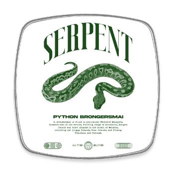 python de sang moderne reptile keeper streetwear - Magnet carré - blanc - Devant
