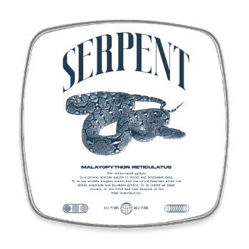 Gardien de reptiles python réticulé Streetwear - Magnet carré - blanc - Devant