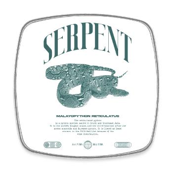 Reticulated Python Reptile Keeper Streetwear - Square fridge magnet - white - Front