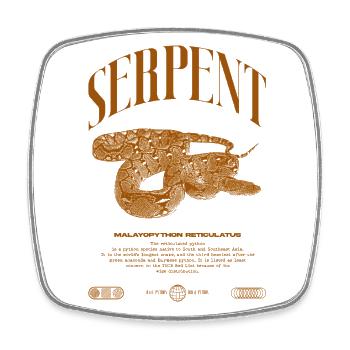 Reticulated Python Reptile Keeper Streetwear - Square fridge magnet - white - Front
