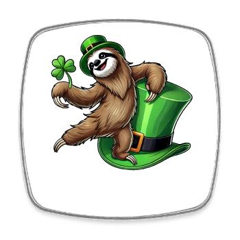 Pingouin de la Saint-Patrick avec trèfle et - Magnet carré - blanc - Devant