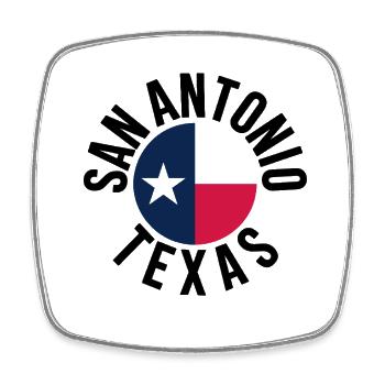 San Antonio, Texas - Magnet carré - blanc - Devant