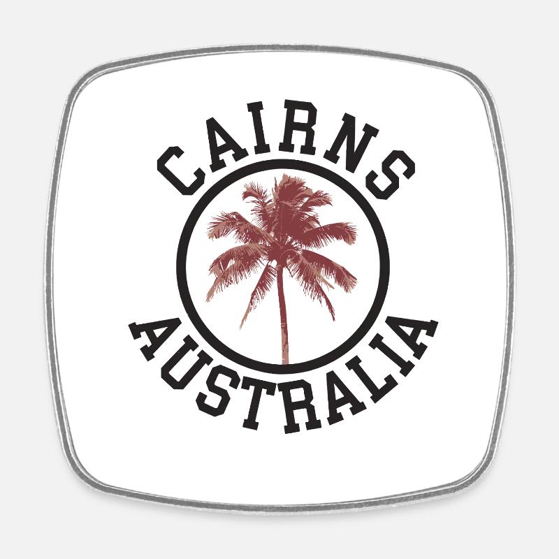 Cairns, Australia - Square fridge magnet - white