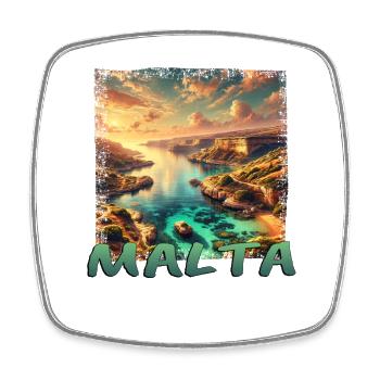 Malta Insel Mittelmeer Urlaub Grunge Stil - Viereckiger Kühlschrankmagnet - Weiß - Vorne