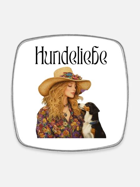 Doggo Love - Viereckiger Kühlschrankmagnet - Weiß