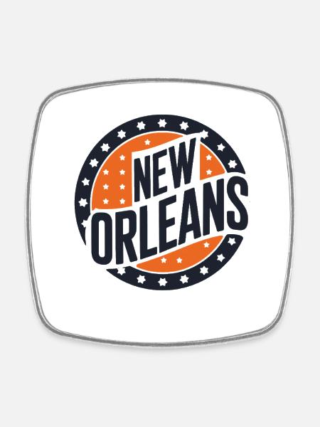 New Orleans - Viereckiger Kühlschrankmagnet - Weiß