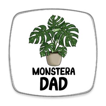 Papa Monstera - Magnet carré - blanc - Devant
