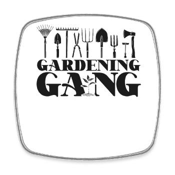 Amoureux des plantes Amis jardiniers - Magnet carré - blanc - Devant