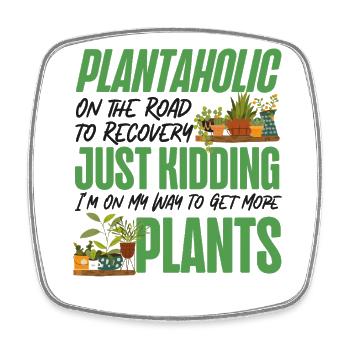 Plant Lover Gardening Plantaholic - Viereckiger Kühlschrankmagnet - Weiß - Vorne