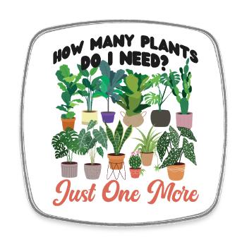 Plant Lover Gardening How Many - Viereckiger Kühlschrankmagnet - Weiß - Vorne