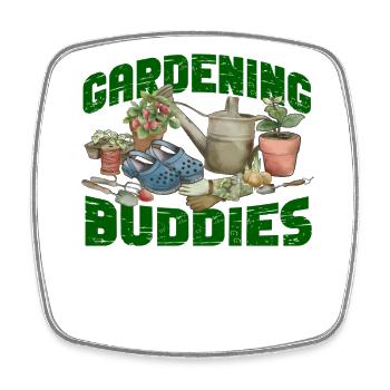 Plant Lover Gardening Besties - Square fridge magnet - white - Front