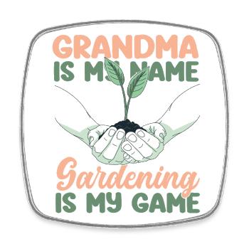 Amoureux des plantes Jardinage Mamie - Magnet carré - blanc - Devant