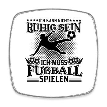 Lustige Fußball Sprüche Fußballspieler Fußball - Viereckiger Kühlschrankmagnet - Weiß - Vorne
