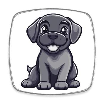 Chien Mastiff Mignon - Magnet carré - blanc - Devant
