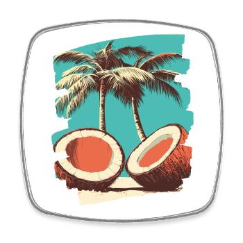 Kokosnuss Coconut - Viereckiger Kühlschrankmagnet - Weiß - Vorne