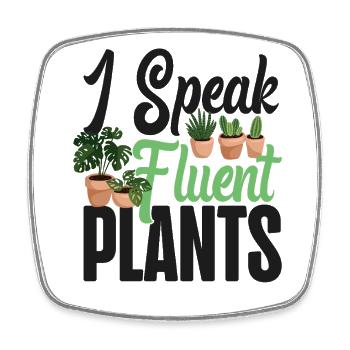 Plant Lover Gardening I Speak - Viereckiger Kühlschrankmagnet - Weiß - Vorne