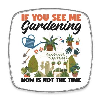 Amateur de plantes jardinant si vous voyez - Magnet carré - blanc - Devant