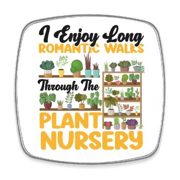 Amateur de plantes jardinage J’aime longtemps - Magnet carré - blanc - Devant