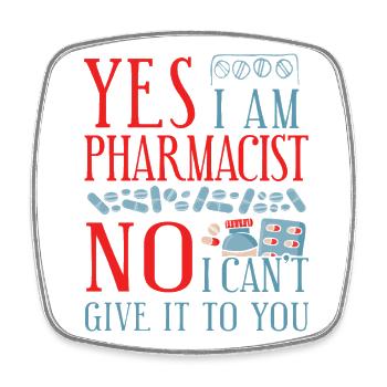 Pharmacy Tech Technician - Viereckiger Kühlschrankmagnet - Weiß - Vorne