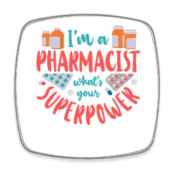 Pharmacy Tech Technician - Viereckiger Kühlschrankmagnet - Weiß - Vorne
