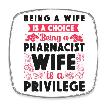 Pharmacy Tech Technician - Square fridge magnet - white - Front