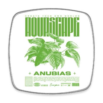 Aquascaping Anubias Aquatic Plant Fish Keeper - Square fridge magnet - white - Front