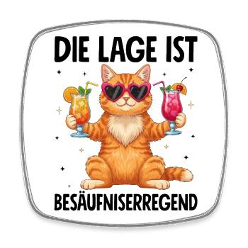 Die Lage Ist Besäufniserregend - Viereckiger Kühlschrankmagnet - Weiß - Vorne