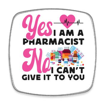Technicien en pharmacie - Magnet carré - blanc - Devant