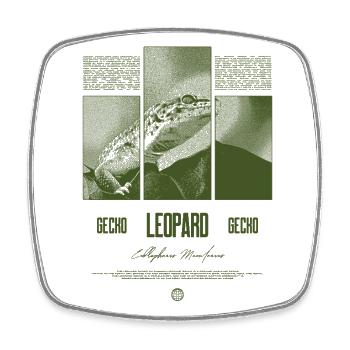 Leopard Gecko Reptile Keeper Streetwear - Square fridge magnet - white - Front